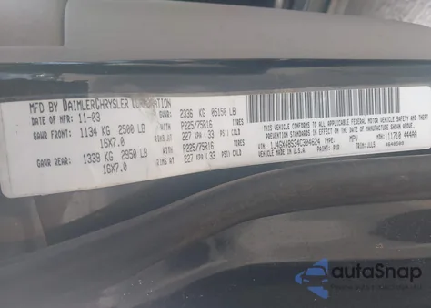 2004 Jeep Grand Cherokee Laredo из США, поврежденный, VIN 1J4GX48S34C304624